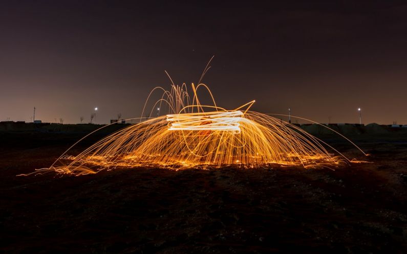 Masdar City - steel wool photography